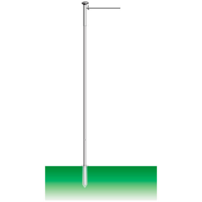 Fahnenmast zylindrisch, 7.7 m &#216; 75 mm, (PIRAT) mit drehbarem Ausleger 78 cm