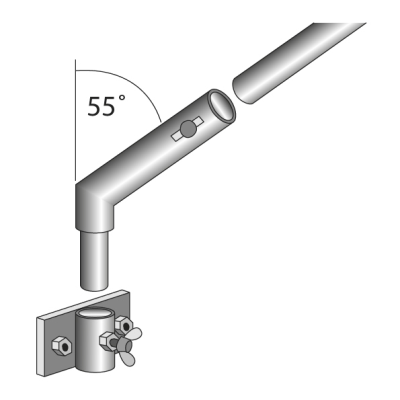 PRIMUS-Fahnenstangenhalter  40 mm, 55&#176; f&#252;r Stangen 40 mm