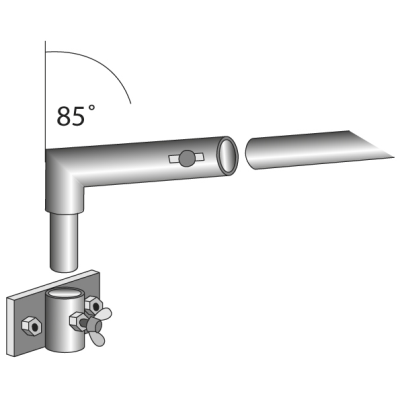 PRIMUS-Fahnenstangenhalter  35 mm, 85&#176; f&#252;r Stangen 35 mm