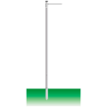 Fahnenmast zylindrisch, 8.7 m &#216; 75 mm, (PRESTIGE) mit drehbarem Ausleger 100 cm